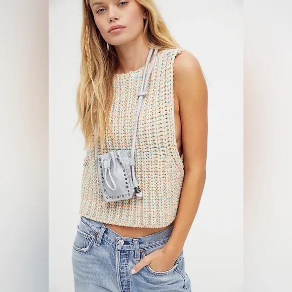 Free People multi knot hoopla tank vest Multicolor Sleeveless crop Top - Picture 8 of 8
